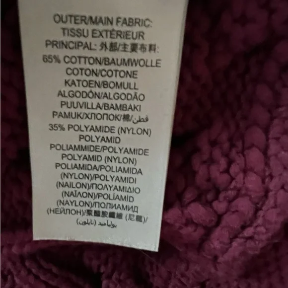 New Burberry Brit Burgundy Turtleneck Cable Knit Sweater, size L (fits like M)